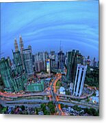 Cityscape In Different Perspective Metal Print