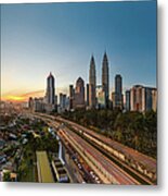Cityscape Kuala Lumpur On A Clear Metal Print