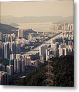 Cityscape Of Shatin And Ma On Shan Metal Print
