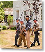 Civil War Soldiers Marching Metal Print