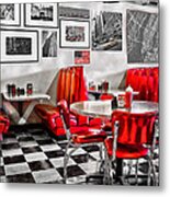 Classic American Diner Restaurant Metal Print
