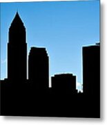 Cleveland In Silhouette Metal Print