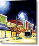 Cleveland Mississippi At Night Metal Print