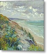 Cliffs By The Sea At Trouville Metal Print