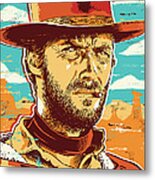 Clint Eastwood Pop Art Metal Print