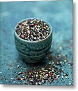 Close Up Of Bowl Of Seeds Metal Print