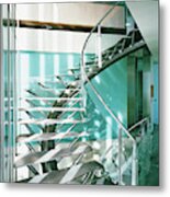 Close-up Of Modern Staircase Metal Print