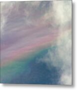 Clouds And Faint Rainbow Metal Print