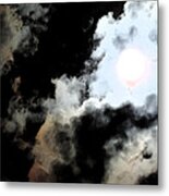 Clouds And Moon Metal Print