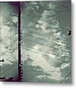 Clouds And Power Lines Metal Print