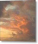 Clouds Reflecting Red Metal Print