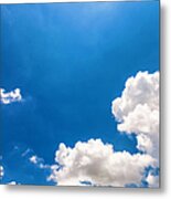 Cloudscape Against Deep Blue Sky Metal Print