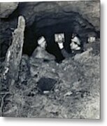 Coal Miners With A Canary Metal Print