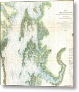 Coast Survey Chart Or Map Of The Chesapeake Bay Metal Print