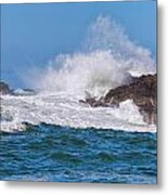 Coastal Pacific Wave Surge Metal Print