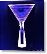 Cobalt With Purple Fringe Martini Metal Print