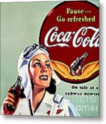 Coca Cola Vintage Ad Poster Metal Print