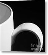 Coffe Cup - Black And White Metal Print