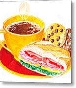Coffee Cookies Sandwich Lunch Metal Print