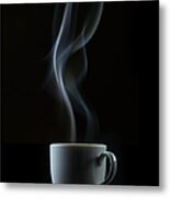 Coffee Or Tea Cup With Steam Metal Print