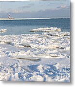 Cold Day At The Beach Metal Print