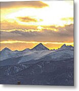 Colorado Front Range Panorama Gold Metal Print
