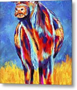 Colorful Angus Cow Metal Print