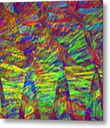 Colorful Computer Generated Abstract Fractal Flame Metal Print