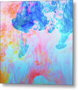 Colorful Dyes In Water Metal Print