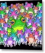Colorful Froggy Family Metal Print