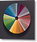 Colorful Pie Chart Consists Of Paper Pages Metal Print