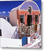 Colorful Shops In Oia Metal Print