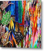 Colourful Cranes Metal Print