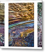 Column Strata Cave Collage Metal Print