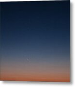Comet Panstarrs And Crescent Moon - 2 Metal Print