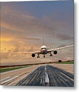 Commercial Jet Coming In For A Landing Metal Print
