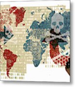 Computer Hackers And Global Cyber Attack Metal Print