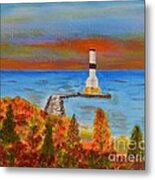 Fall, Conneaut Ohio Light House Metal Print