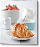 Continental Breakfast With Coffee And Metal Print