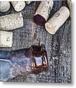 Corks With Bottle Metal Print