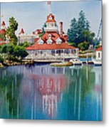 Coronado Boathouse Reflected Metal Print