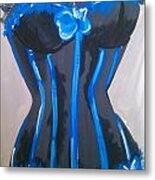 Corset Blue Lace Metal Print