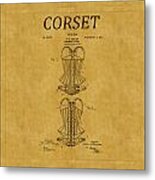 Corset Patent 10 Metal Print