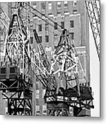 Cranes Ready For Action Metal Print