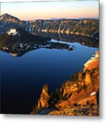 Crater Lake Sunrise Metal Print