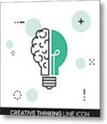 Creative Thinking Line Icon Metal Print