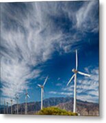 Creosote And Wind Turbines Metal Print