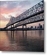 Crescent City Connection With Nola Metal Print