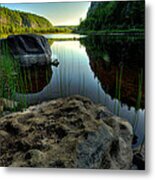 Crescent Lake Sunset Metal Print