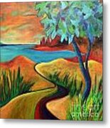 Crimson Shore Metal Print